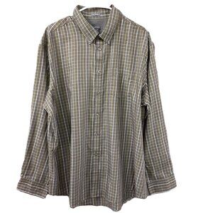 Van Heusen Mens Shirt Size XL 17-17.5 Long Sleeve Button Down Easy Care No Iron